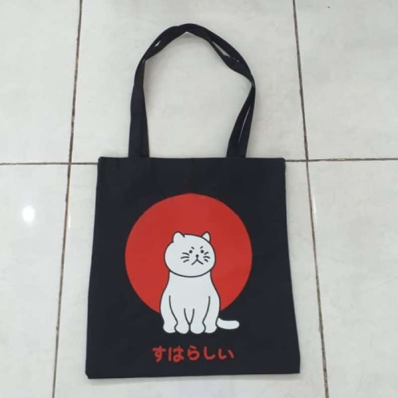 Tote bag kain kanvas on sale