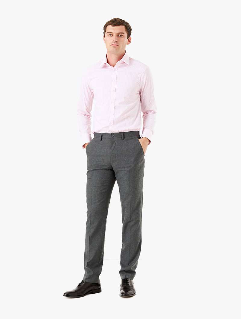 Pria - Slim Fit Stretch Trousers - Grey 