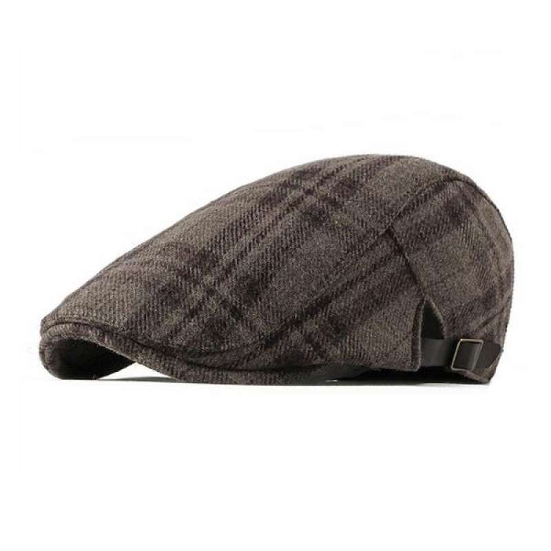 winter hat cap (coffee Plaid 