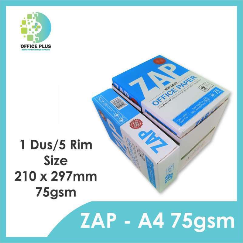 Jual Kertas Hvs A4 75 Gram Zap 1 Dus 5 Rim Murah Mei 2021 Blibli