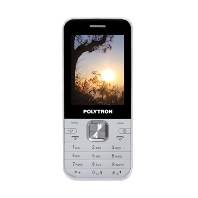 Polytron C202 Handphone - White [Candybar/ Dual SIM]
