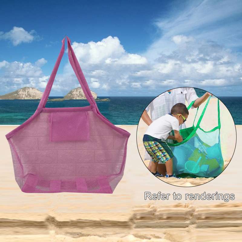 Large Mesh Bag for Beach Toys Beach Bag for Sand Toys Mesh Sand Toy Bag Tote Green Blue 18 x 12 x 18 Inch 