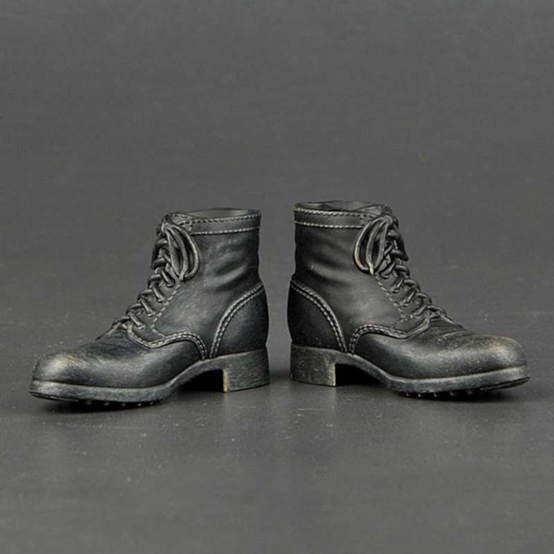 1/6 Male Black Boots Leather Combat Boots Shoes Fit 12" Figure Body 