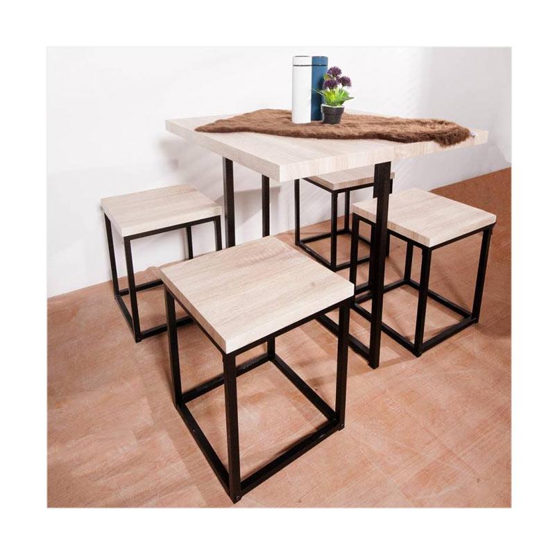 Jual Jysk Dining Set Bornholm Set Meja Makan Steel Black 80 X 80 X 76 Cm Online Oktober 2020 Blibli Com