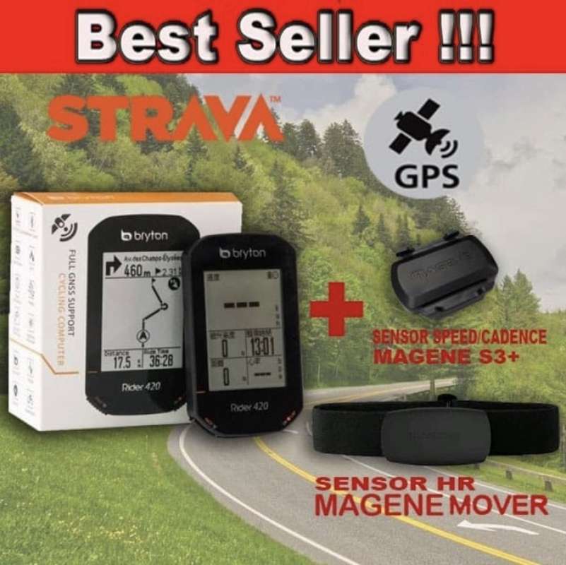 Bryton rider 420 Paket Bundle GPS Cadence HR Magene Speedometer Set
