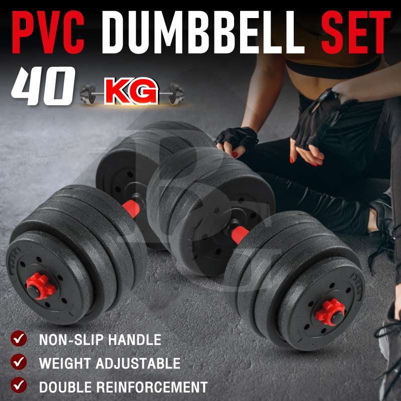 Promo BG Sport Dumbbell Pvc 40kg Twin Pack Dumbbell Pair Weight