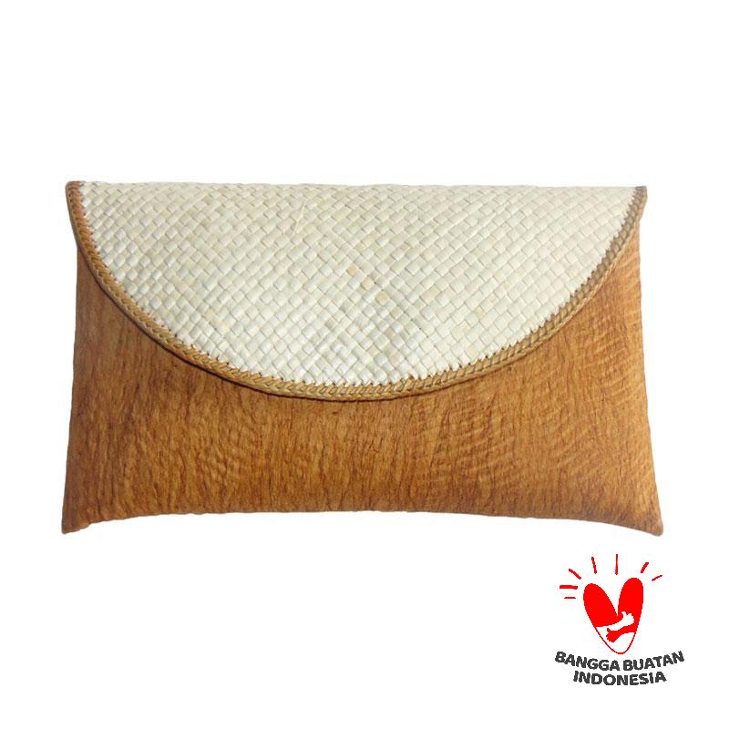 Promo Dakontasik Model Serat Kayu Clutch Bag Wanita Diskon 50% Di