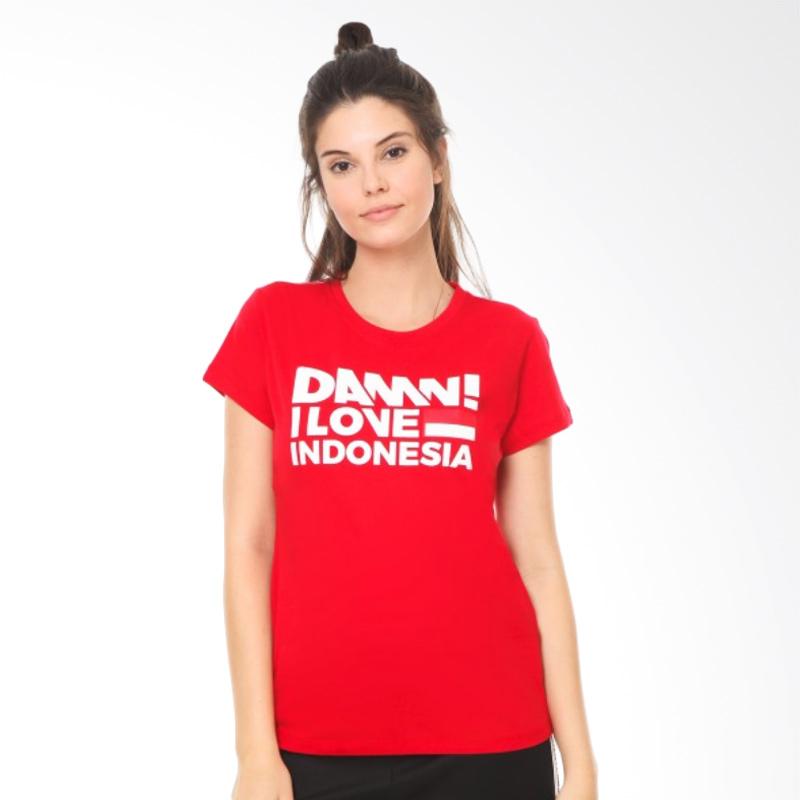 Diskon Damn I Love Indonesia Tee Sign Red HD White Female Kaos Wanita Online Shop