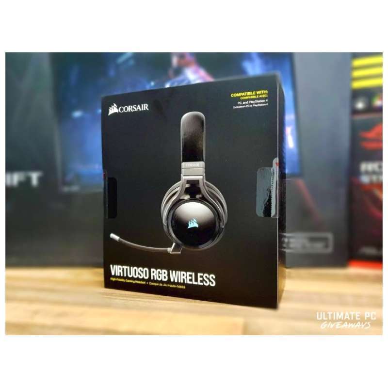 Jual Corsair Virtuoso Rgb Wireless Gaming Headset Headphone 7.1 Surround Pearl