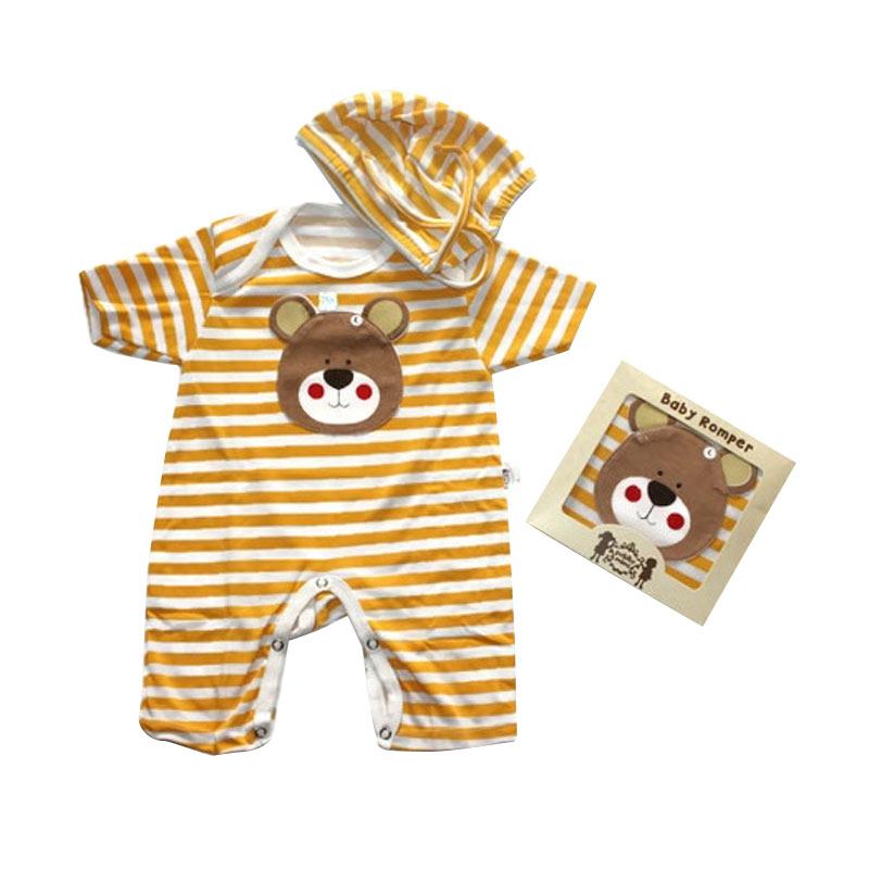 Jual Petite Mimi 3D Motif Bear Forest Animal Baby Romper Baju Bayi with Hat - Yellow Online - Harga & Kualitas Terjamin | Blibli.com
