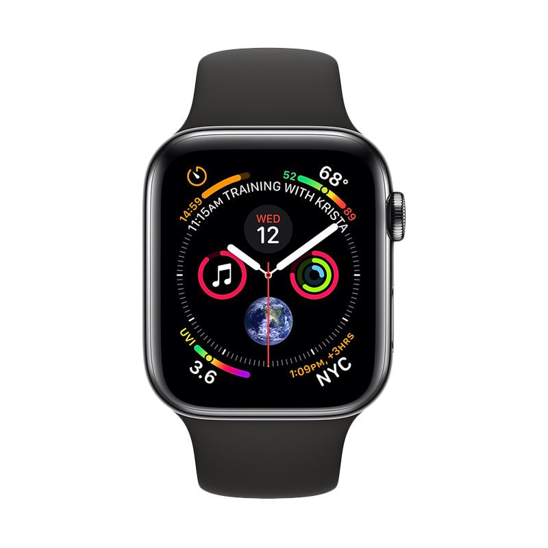Jual Apple Watch Series 4 Stainless Steel Case With Black Sport Band Smartwatch Space Black 40mm Gps Cellular Online September 2020 Blibli Com