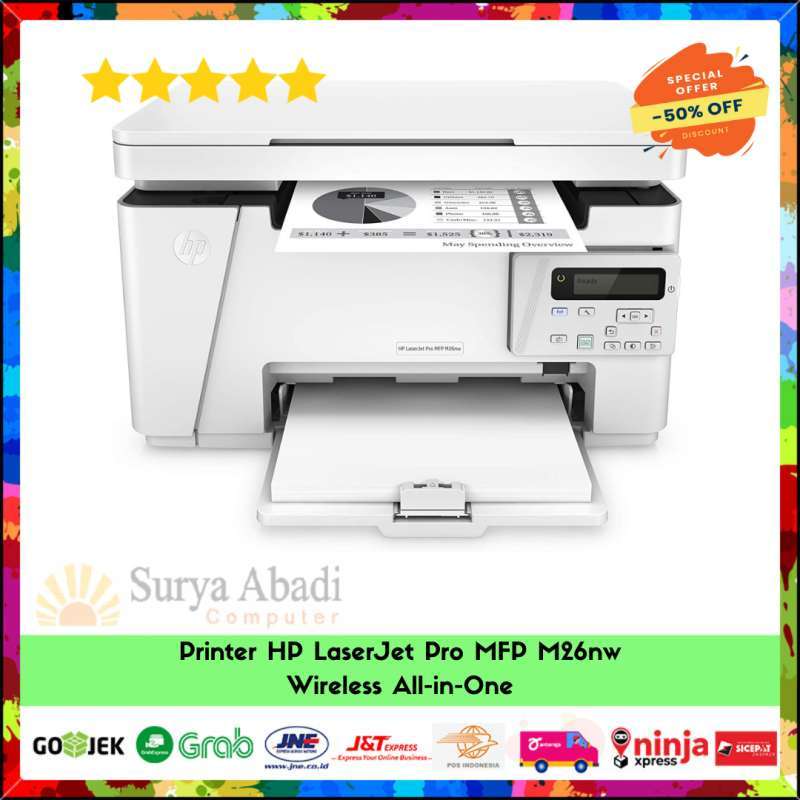 Jual Printer HP LaserJet Pro MFP M26nw Wireless All-in-One di Seller Surya  Abadi Computer - Kota Jakarta Pusat, DKI Jakarta | Blibli