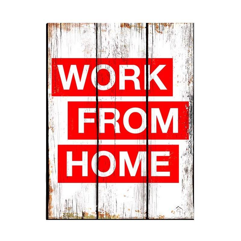 Jual Wonderpet Work From Home Poster Kayu Dekorasi Dinding Online