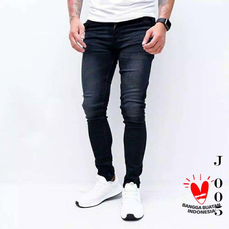 Promo Celana Jeans Black Scrub Hitam 