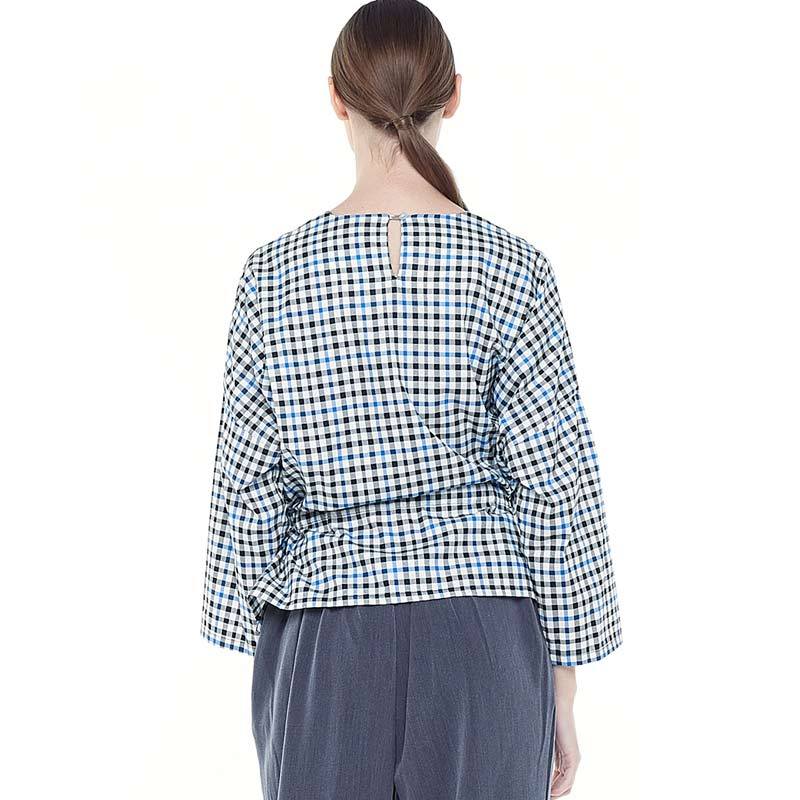 Jual REE Boxy Plaid Tie Up Blouse 