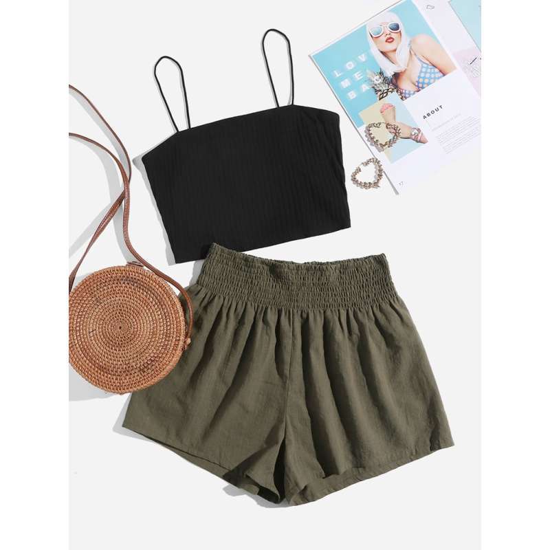 Jual SHEIN 2pcs Set Crop Cami Top 