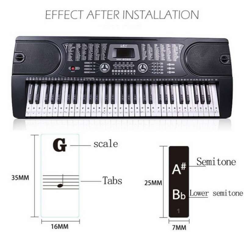 Jual BEST SALE STICKER LABEL TUTS PIANO/KEYBOARD TRANSPARAN ...
