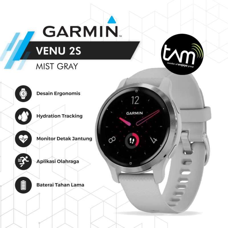 Garmin Venu 2S Mist Grey + Passivated 