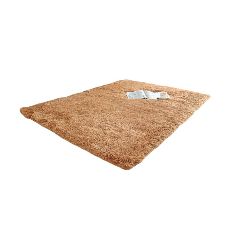 Jual Karpet Rasfur Karpet Bulu 150x100 Tebal 4 5 Cm Coklat Muda