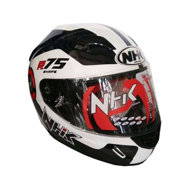 Jual Helm Nhk Gp1000 R75 Helm Full Face Double Visor White black