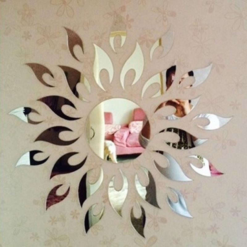 Jual Bluelans Sun Flower Shape Diy Modern Mirror Wall Sticker