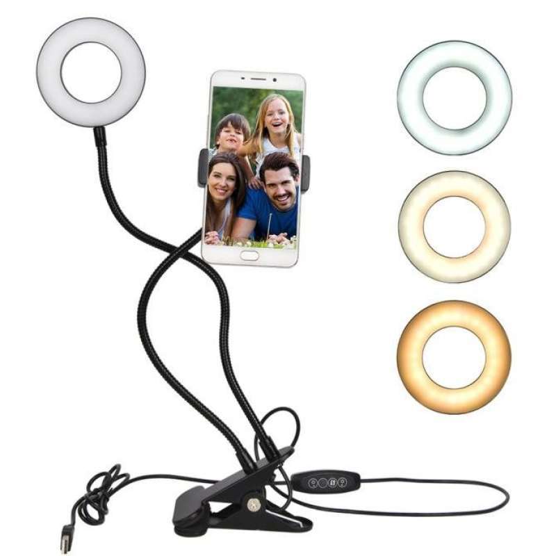 Jual Selfie Ring Light With Cell Phone Holder For Live Stream ...