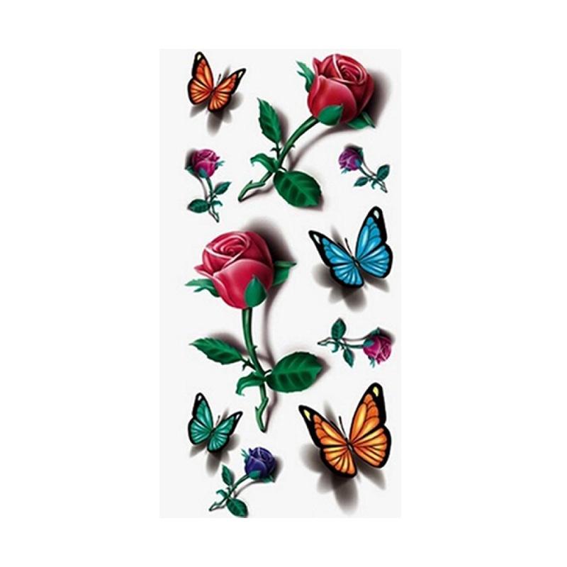 Download Bluelans 3d Temporary Removable Waterproof Colorful Body Art Butterfly Flower Tattoo Sticker Terbaru Agustus 2021 Harga Murah Kualitas Terjamin Blibli