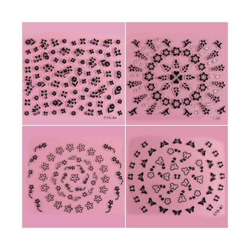 Jual Bluelans 3d Design Nail Art Sticker Tips Flower Butterfly
