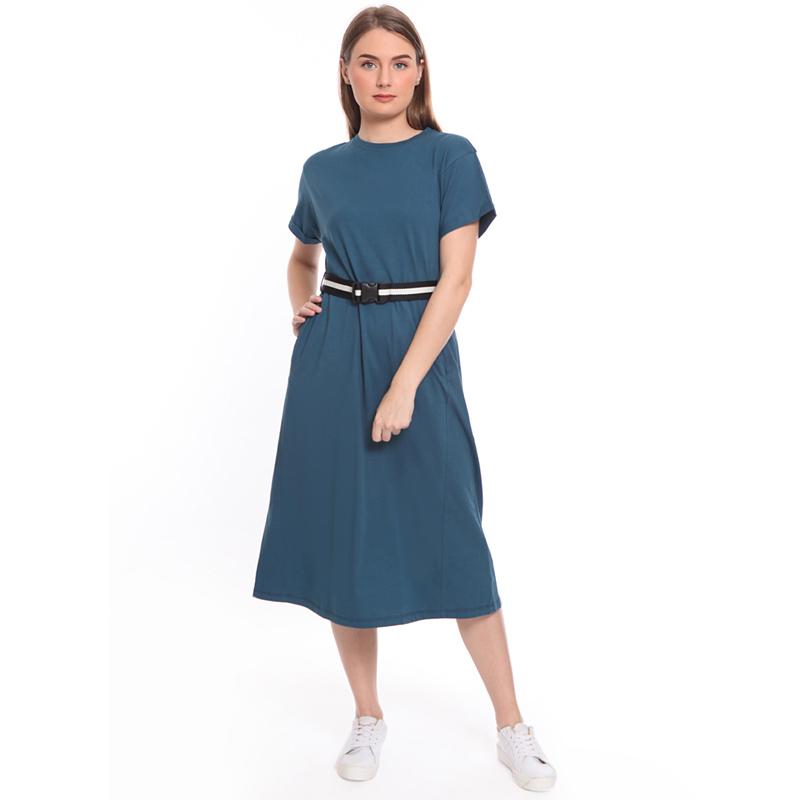 aqua blue midi dress