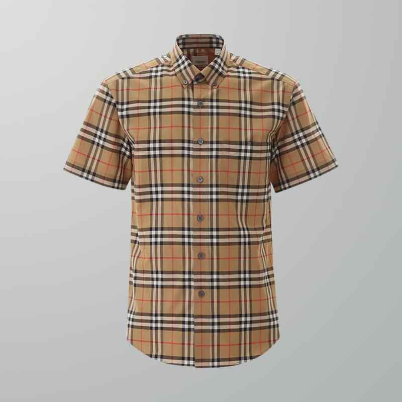 Burberry Short Sleeve Shirt Beige Man 