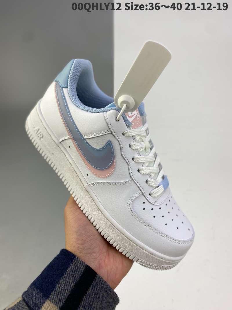 Edición Clavijas Método Jual Nike Air Force 1'07 GS white LT armory Blue Air Force 1 Classic low  top versatile casual sneaker leather white light blue light pink double  hook i - 40 di Seller