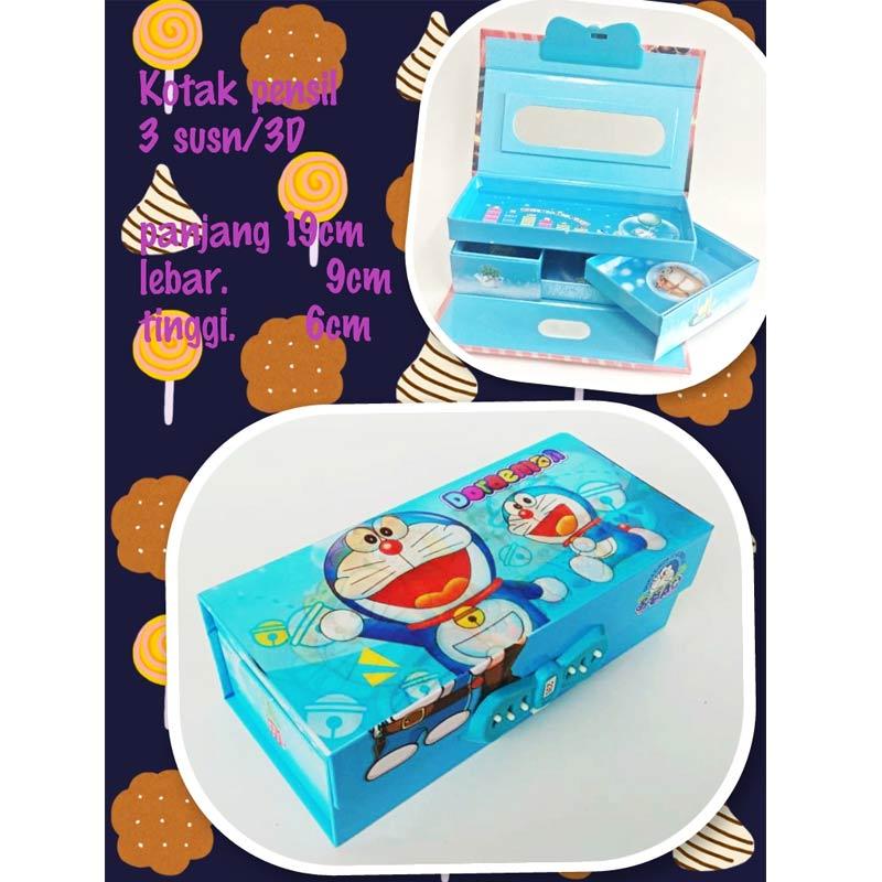 China Brand Motif Doraemon 3d Souvenir Ultah Anak Kotak Pensil 3 Susun