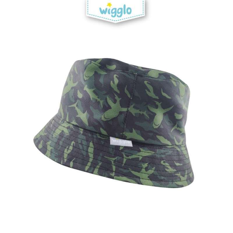 Wigglo Bucket Hat Camo Green Shark 