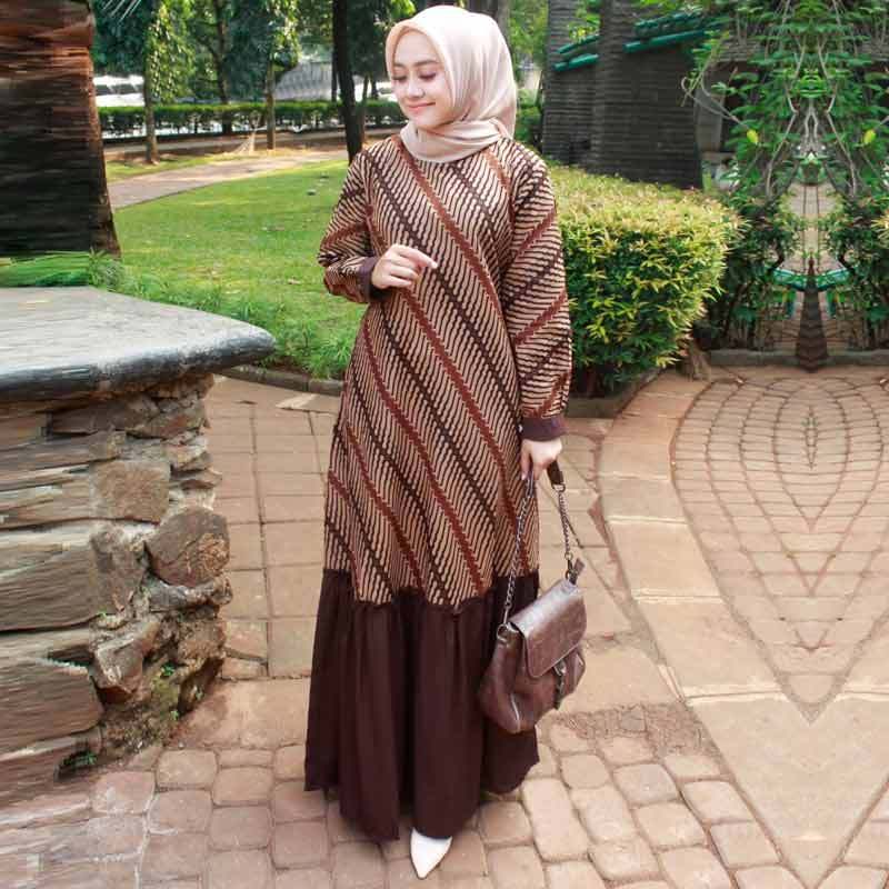Jual Fs Gamis Tasik Fashion Rempel Parang Kecil Batik Gamis Wanita Coklat Online April 2021 Blibli