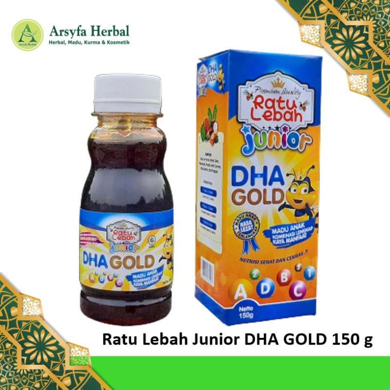 Promo Madu Anak Ratu Lebah Junior DHA GOLD plus Omega 3 Nutrisi Sehat dan  Cerdas 150 g di Seller ARSYFA HERBAL - Kota Makassar, Sulawesi Selatan |  Blibli