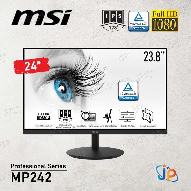 Promo Monitor MSI LED IPS PRO MP242- Full HD 24 Inch di Seller Jaya PC -  Kota Jakarta Pusat, DKI Jakarta | Blibli