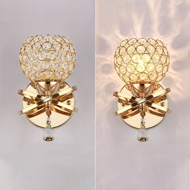Jual Eds Luxury Led Crystal Wall Sconce Modern Decorative Wall Mounted Lamp For Bathroom And Vanity Area Murah Juni