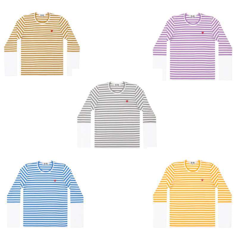 Small Red Heart Striped L/S T-shirt 