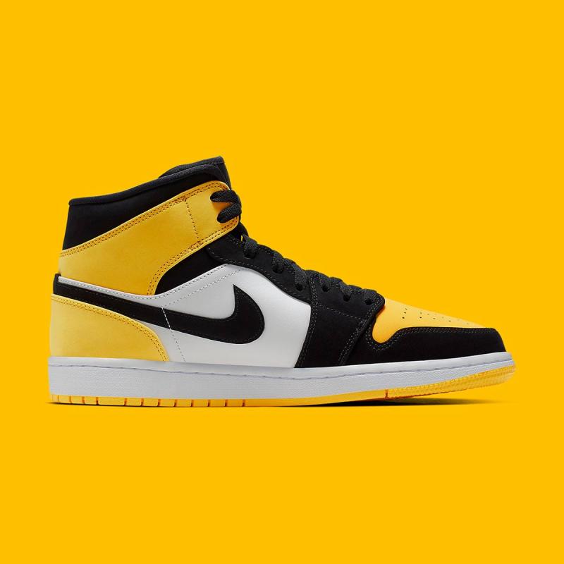 air jordan 1 mid yellow toe release date