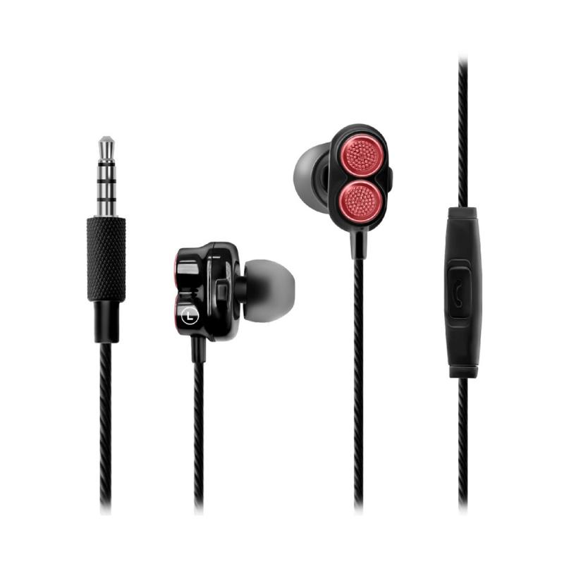 Jual Promate Wired Earphone Double Bass Onyx Headset Maron di