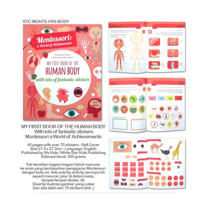 Jual My First Book Of The Human Body With Lots Of Fantastic Stickers Montessori A World Of Achievements Online November 2020 Blibli Com