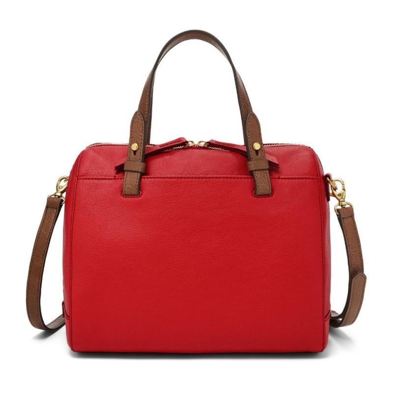 Fossil rachel satchel brick red clearance