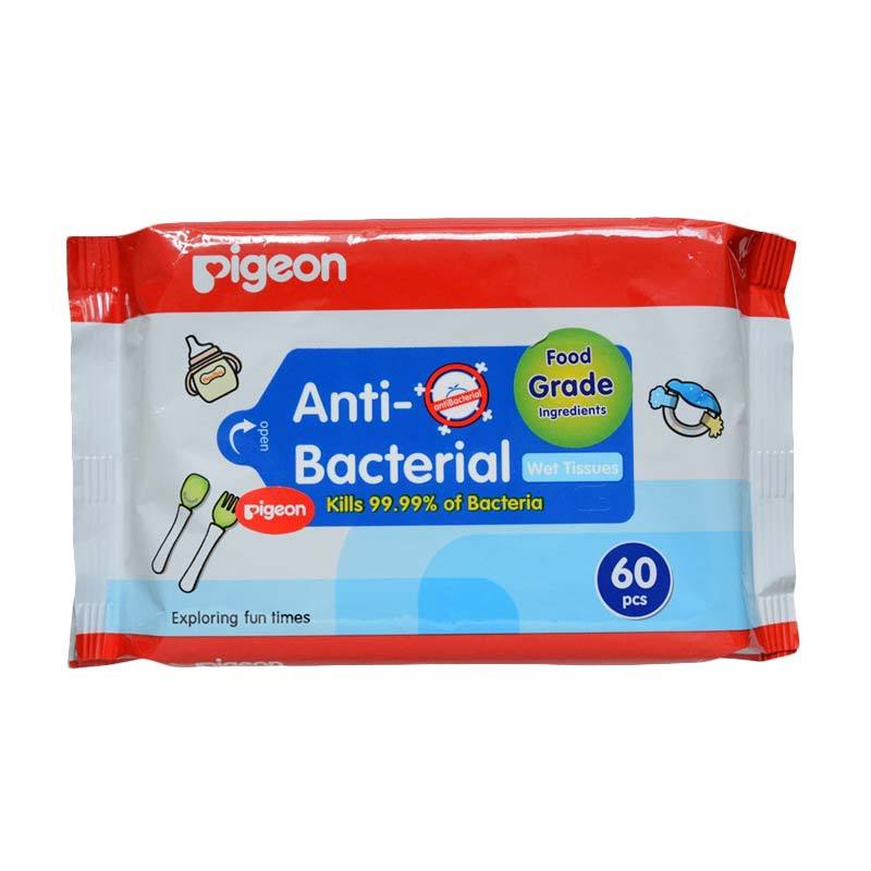 Jual Pigeon Baby Wipes Anti Bacterial Tisu Basah 60 sheet di