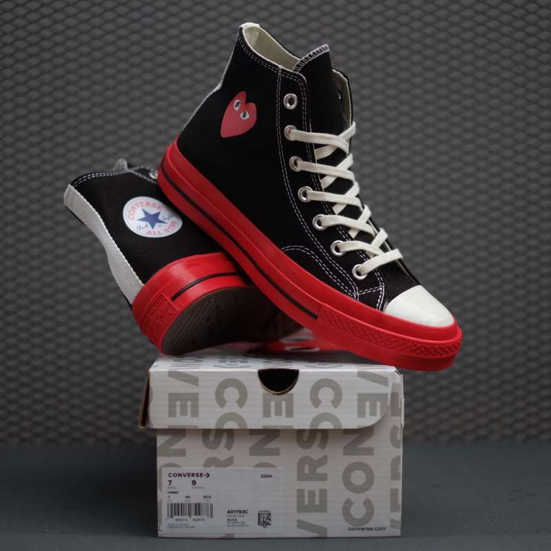 black converse red sole