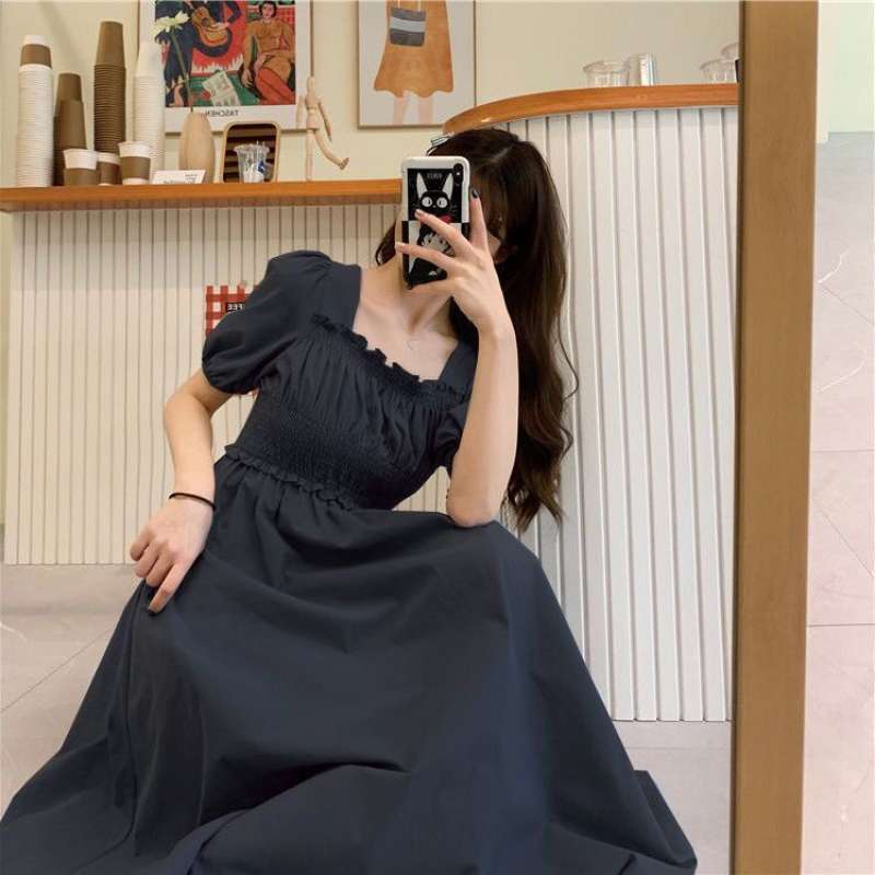 Promo Dress Lengan Pendek Leher Persegi Gelembung Panjang Retro Baru Long Dress Wanita Diskon 22 Di Seller Majujaya Store Muktisari Kab. Ciamis Blibli