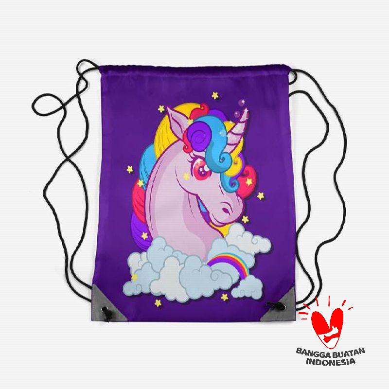 Jual Utama Media Serut String Bag Unicorn Art 9 Full Print