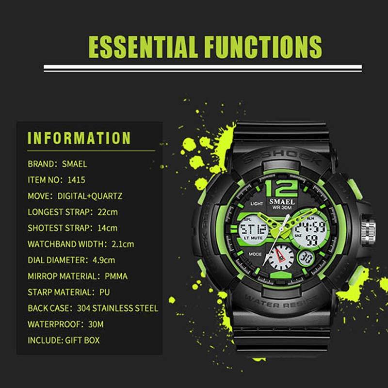 Jual Smael Sport Dual Time Jam Tangan Pria 1415 Original Online Desember 2020 Blibli