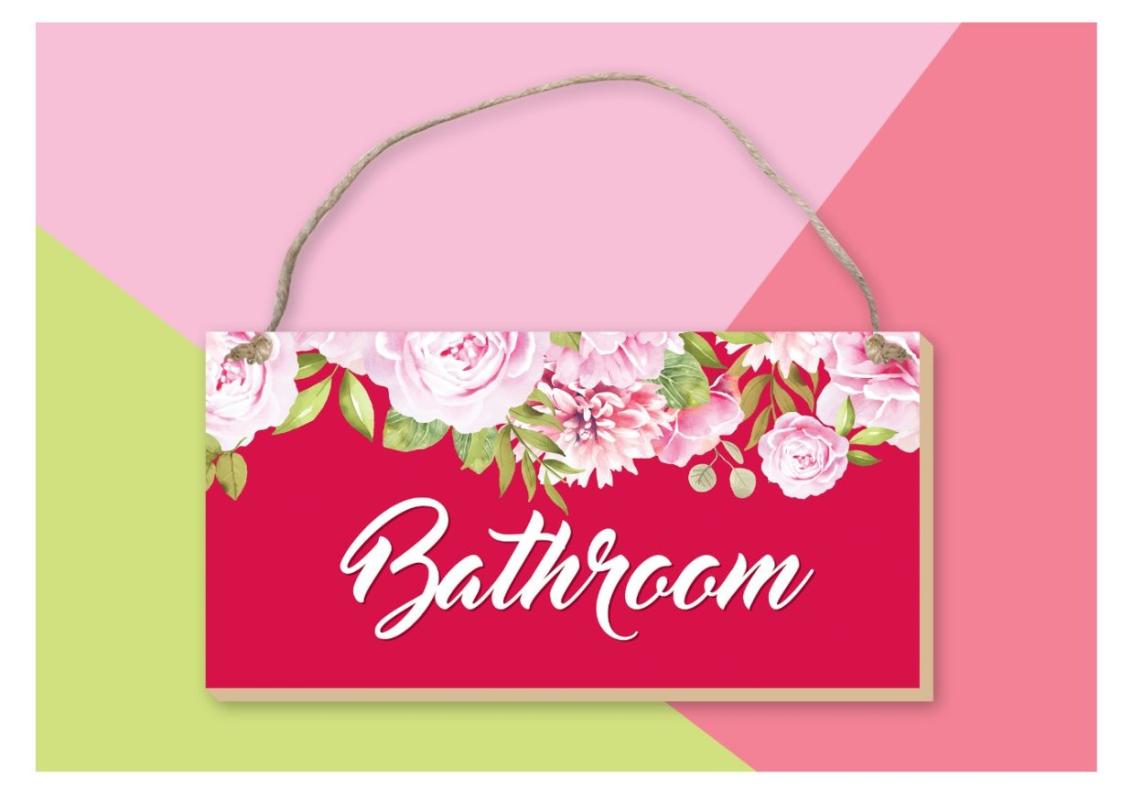Jual Vhd Watercolor Red Blossom Bathroom Home Wall Decor Gantungan