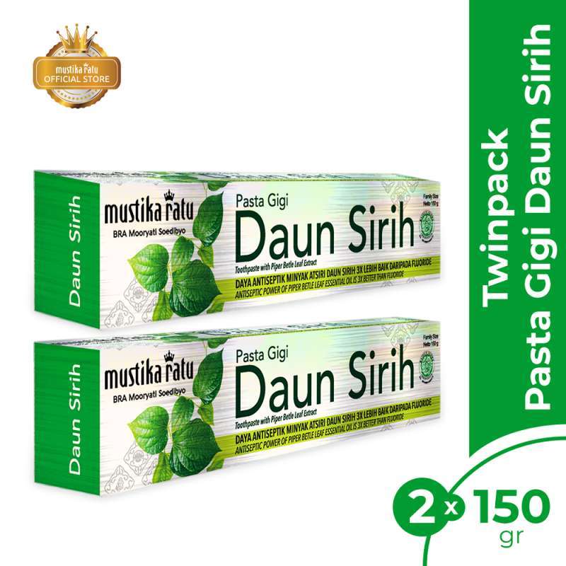 Jual Mustika Ratu Daun Sirih Menghilangkan Bau Mulut Dan Anti Bakteri Pasta Gigi Herbal 150 G Kemasan Twinpack Online Desember 2020 Blibli