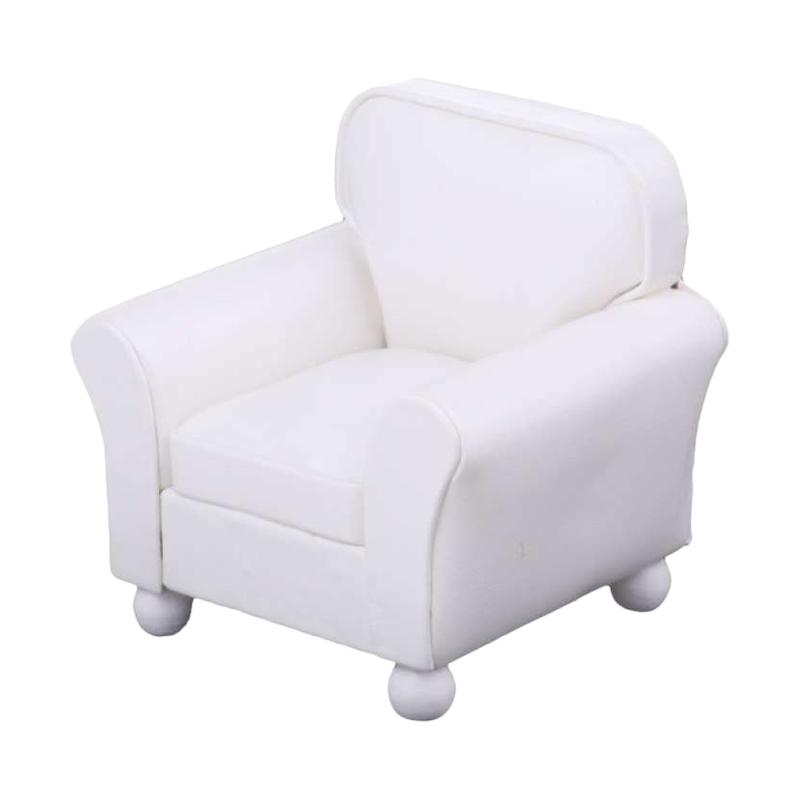 Jual Oem 1 12 Leather Couch Single Sofa Chair Dollhouse Drawing Room Accessory White Online Oktober 2020 Blibli Com